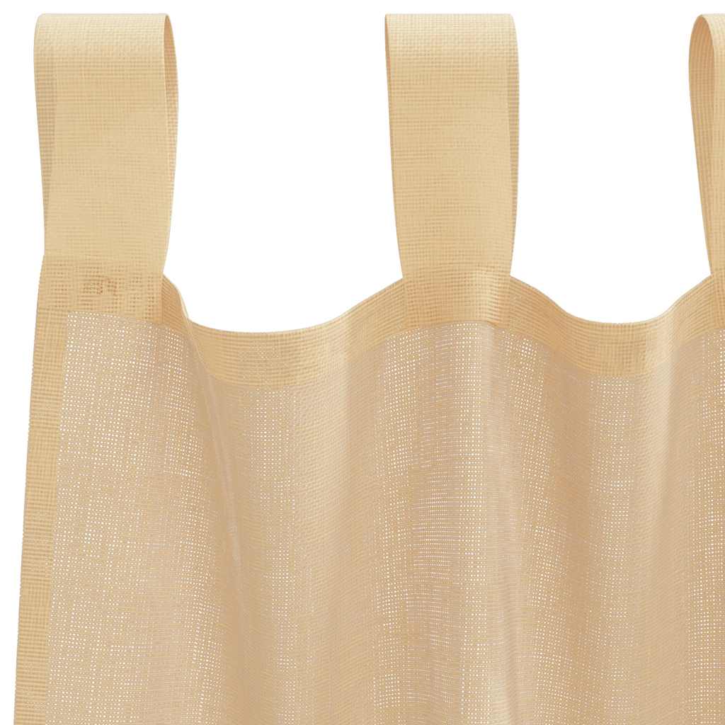 Voile Curtains with Rod Pockets 2 pcs. Sand Color
