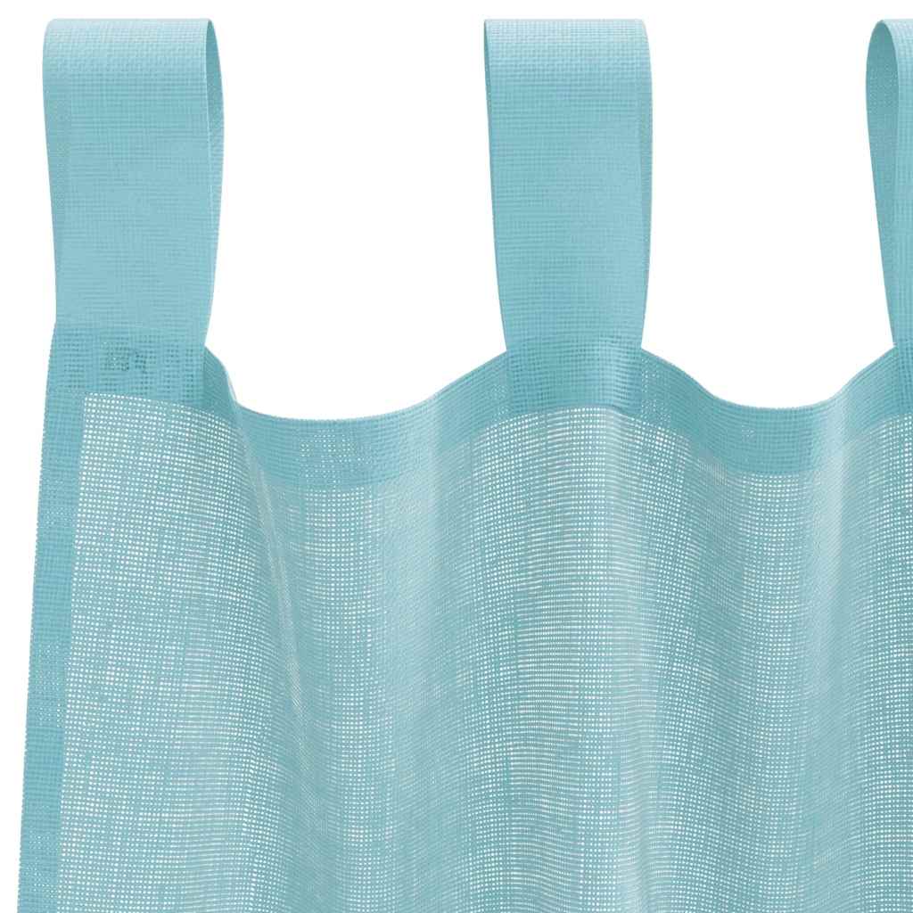Voile Curtains with Rod Pockets 2 Pcs. Turquoise