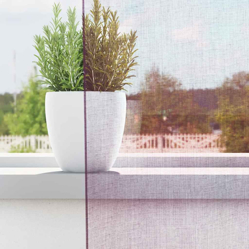 Voile curtains with loops, 2 pieces, purple, 140 x 225 cm