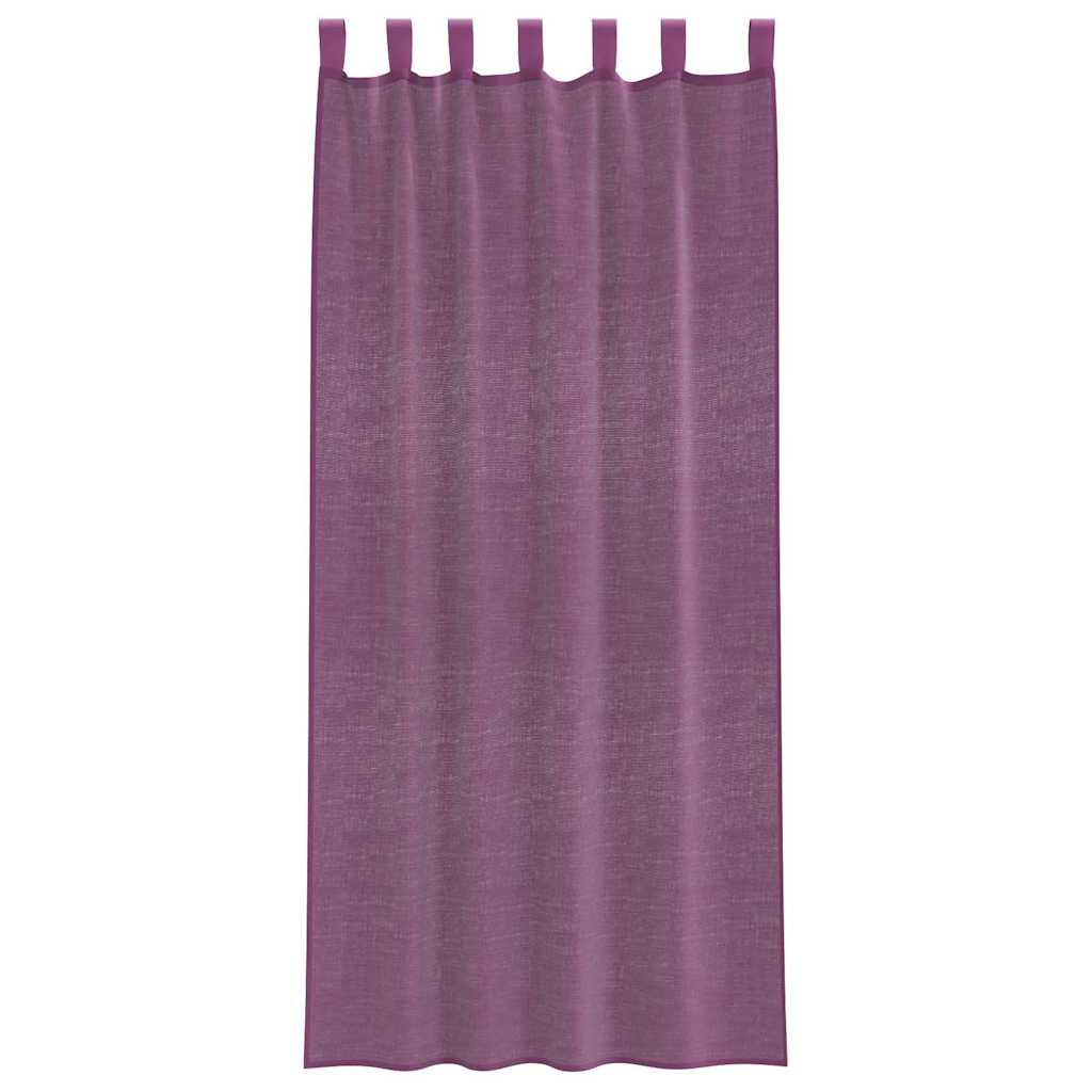 Voile curtains with loops, 2 pieces, purple, 140 x 225 cm