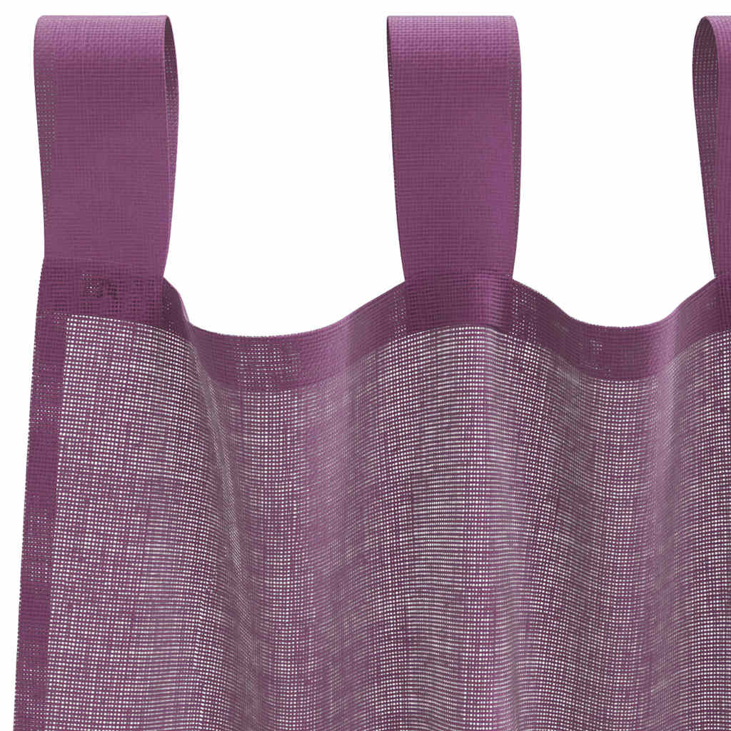 Voile curtains with loops, 2 pieces, purple, 140 x 225 cm