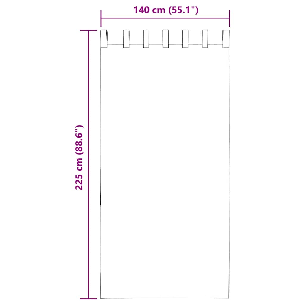 Voile curtains with loops, 2 pieces, purple, 140 x 225 cm