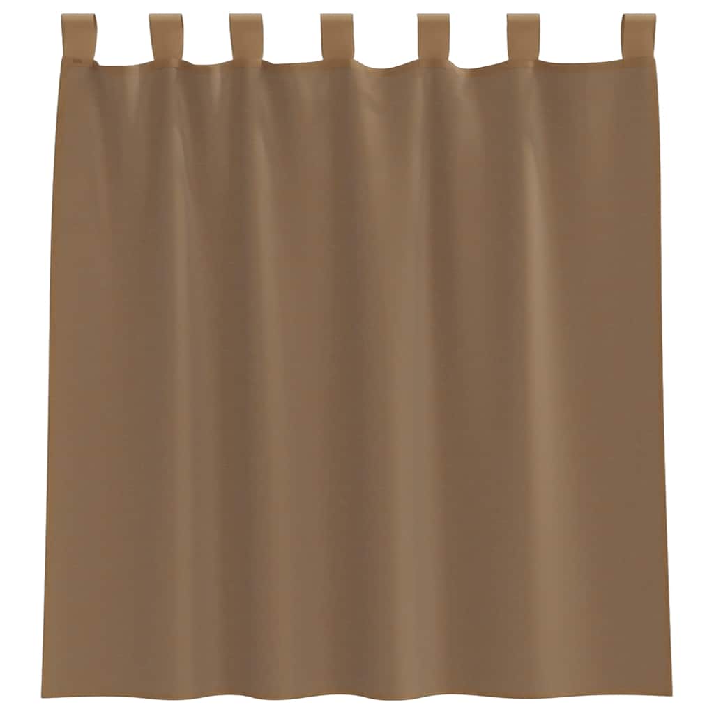 Voile curtains with loops, 2 pieces, light brown, 140x140 cm