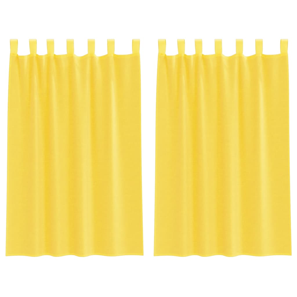 Voile Vorhänge mit Schlaufen 2 Stk. Gelb 140x175 cm
