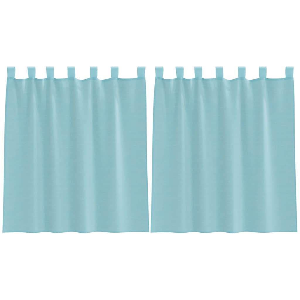 Voile Vorhänge mit Schlaufen 2 Stk. Türkis 140x140 cm