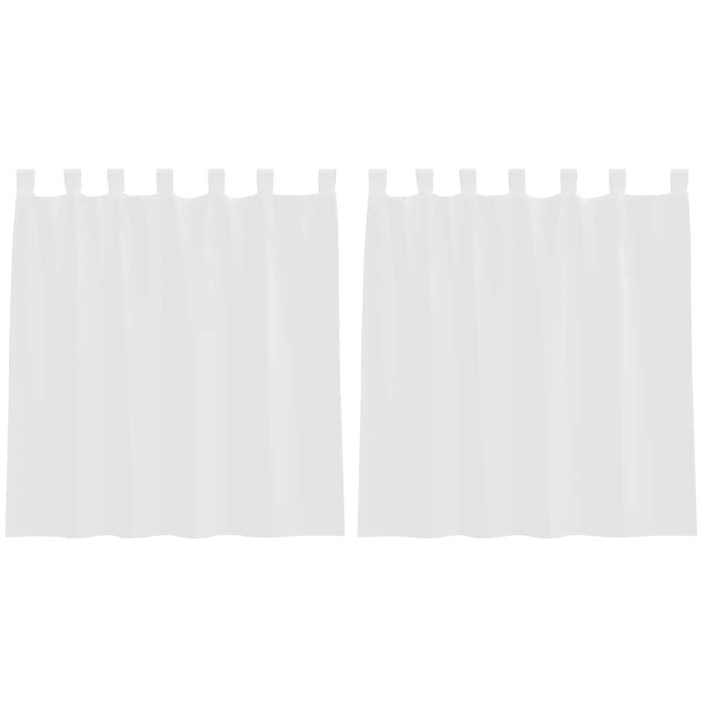 Voile Vorhänge mit Schlaufen 2 Stk. Weiß 140x140 cm