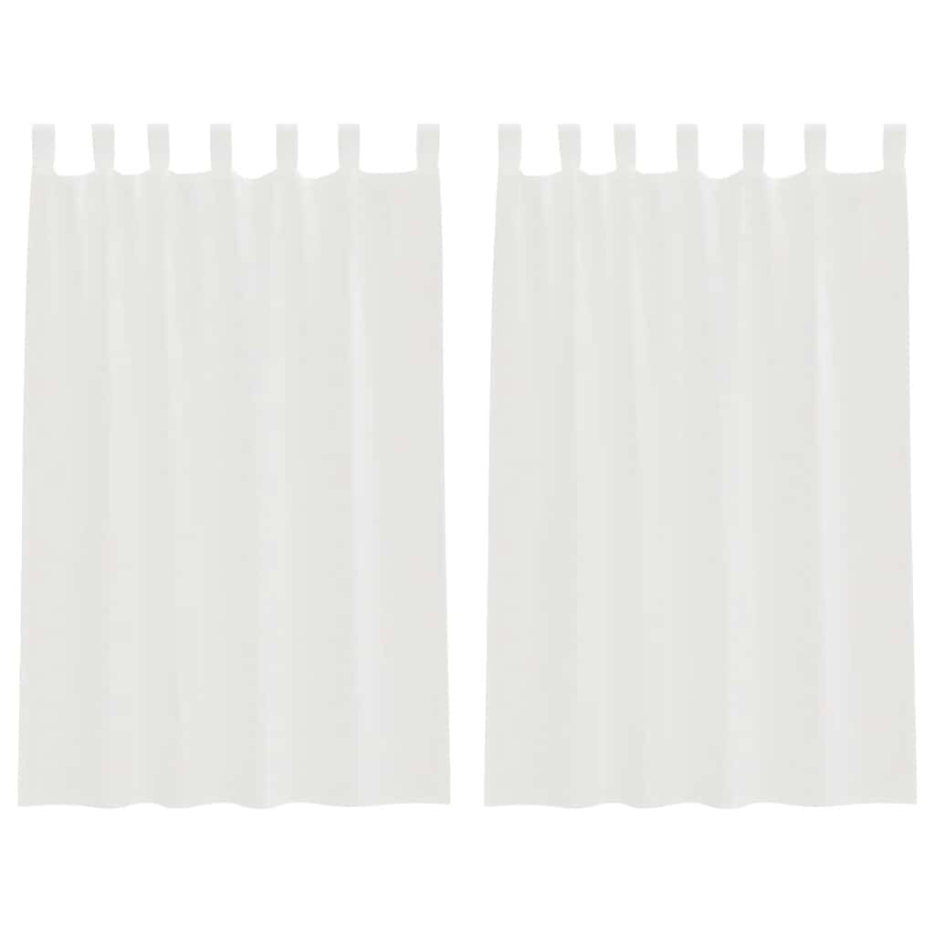Voile Vorhänge mit Schlaufen 2 Stk. Weiß 140x175 cm
