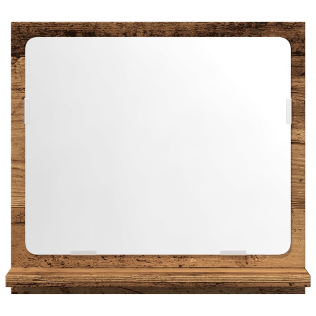 Bathroom mirror with shelf old wood look 40x11x37 cm wood material