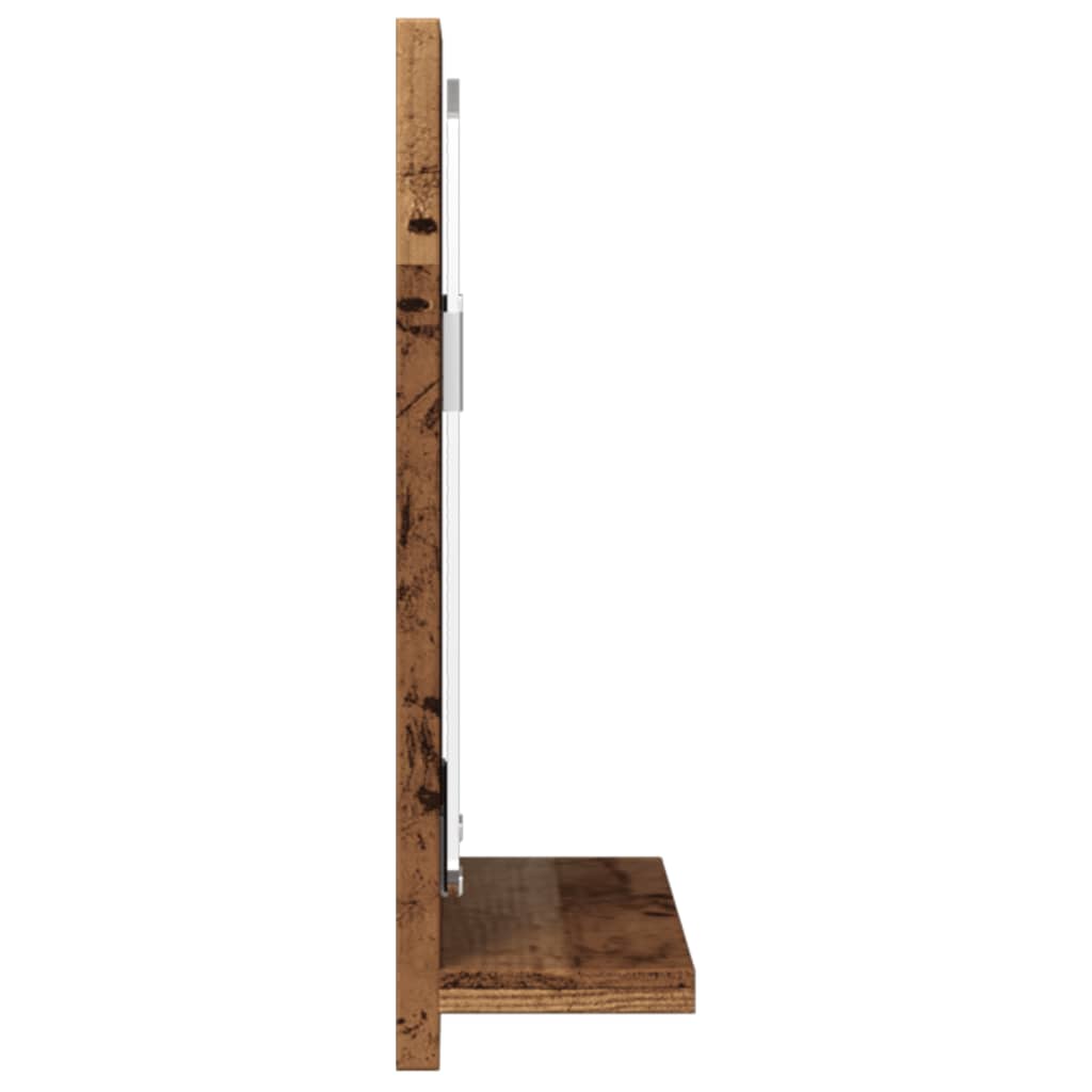 Bathroom mirror with shelf old wood look 40x11x37 cm wood material