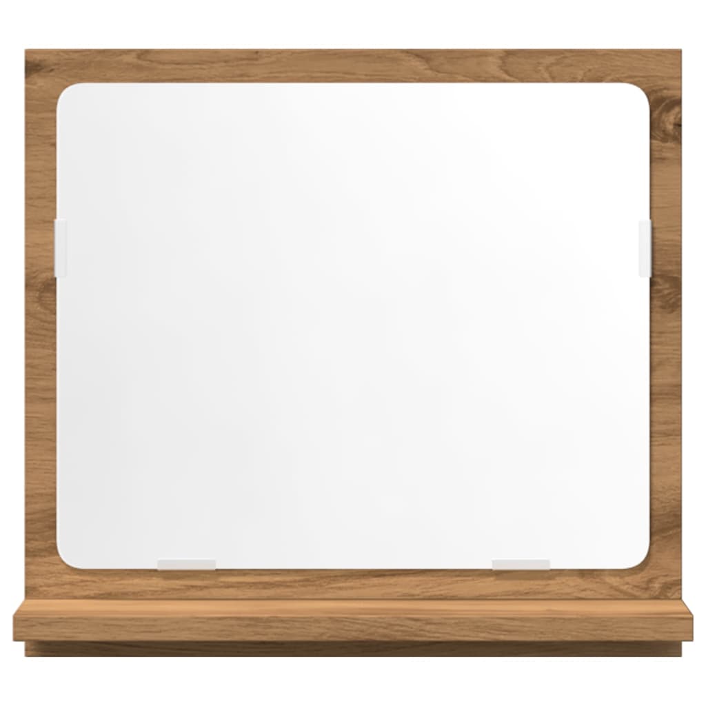 Bathroom mirror with shelf Artisan oak 40x11x37 cm wood material