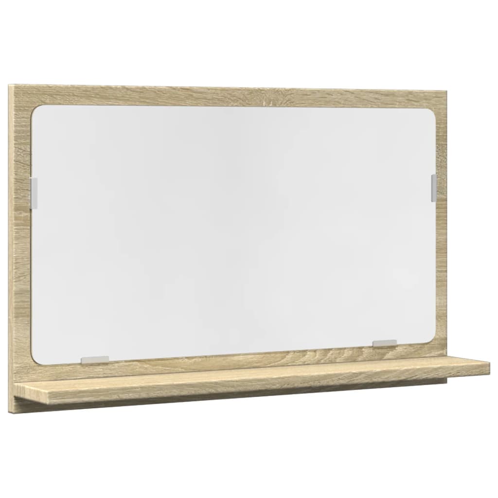 Bathroom mirror with shelf Sonoma oak 60x11x37 cm wood material