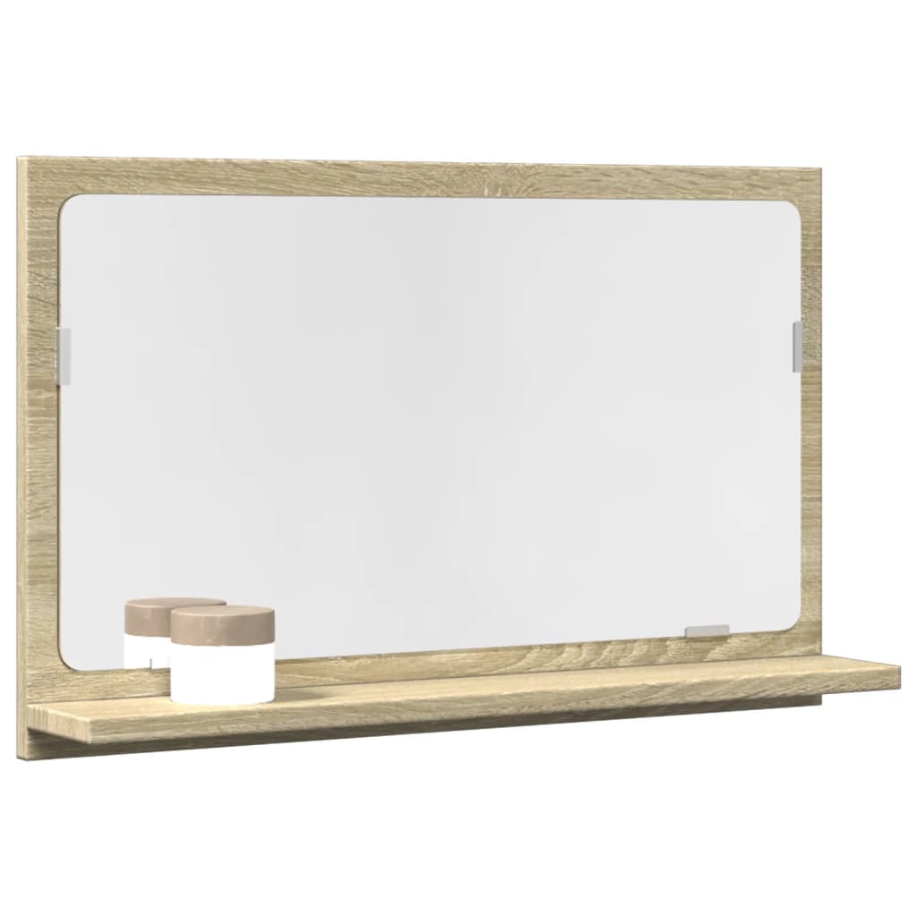 Bathroom mirror with shelf Sonoma oak 60x11x37 cm wood material