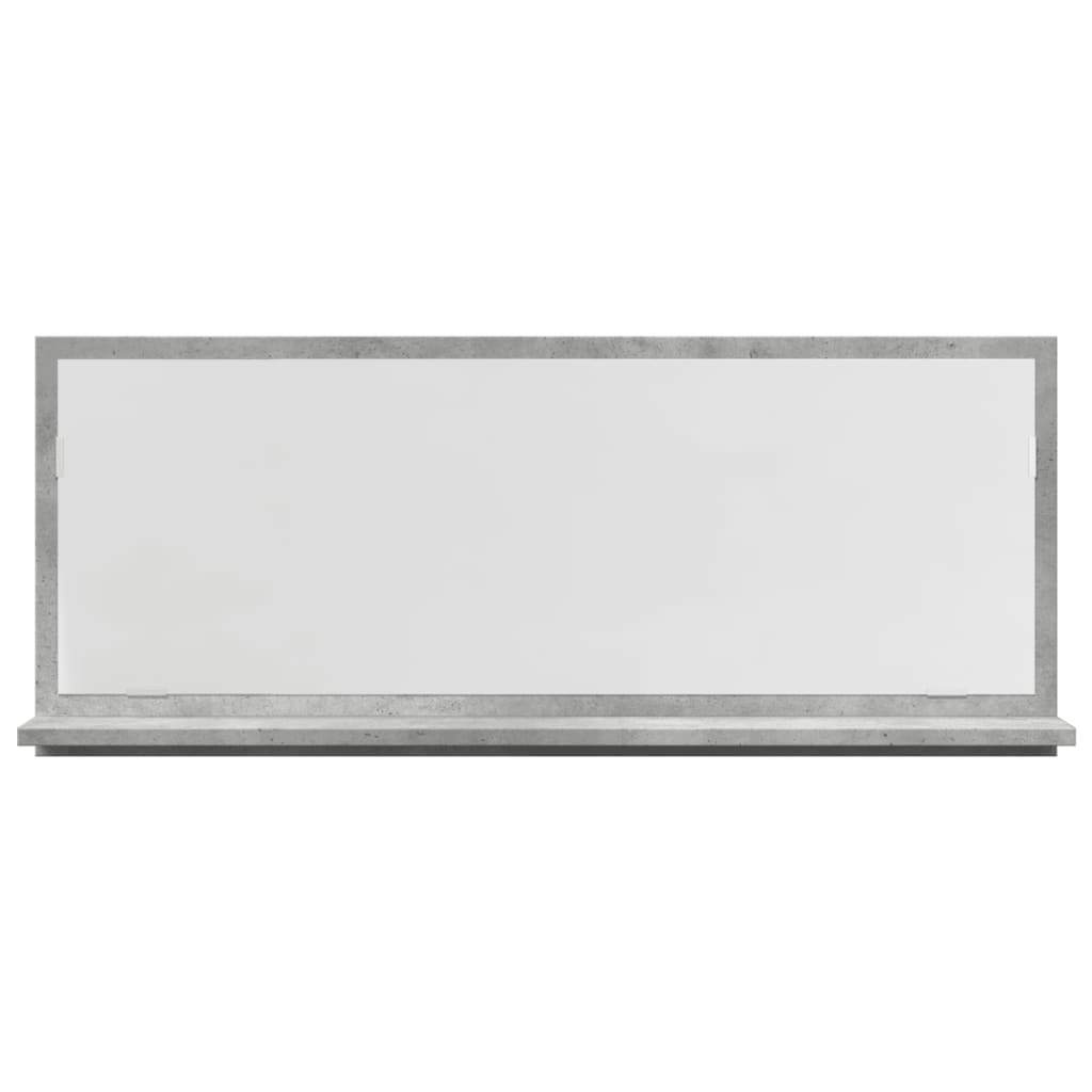 Bathroom mirror with shelf concrete grey 90x11x37 cm wood material