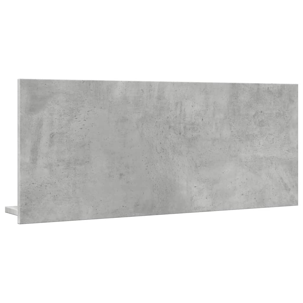 Bathroom mirror with shelf concrete grey 90x11x37 cm wood material