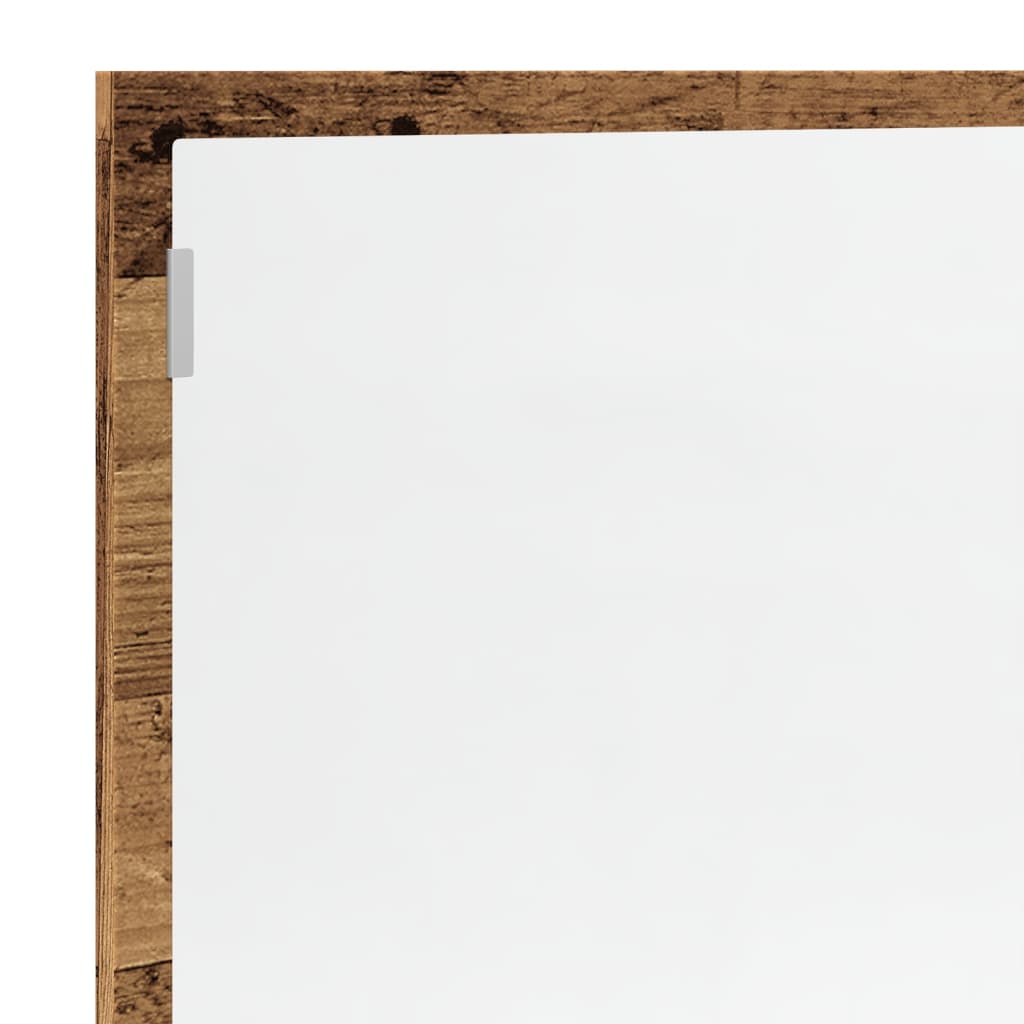 LED bathroom mirror old wood look 100x8.5x37 cm wood material