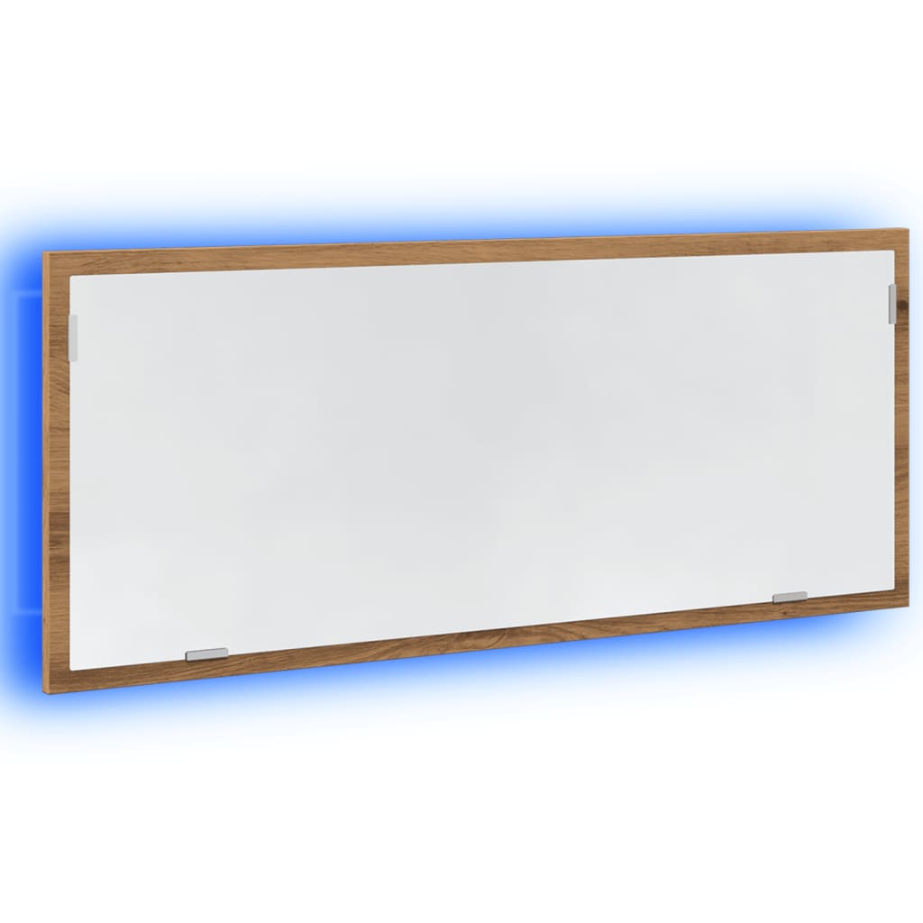 LED bathroom mirror Artisan oak 100x8.5x37 cm wood material