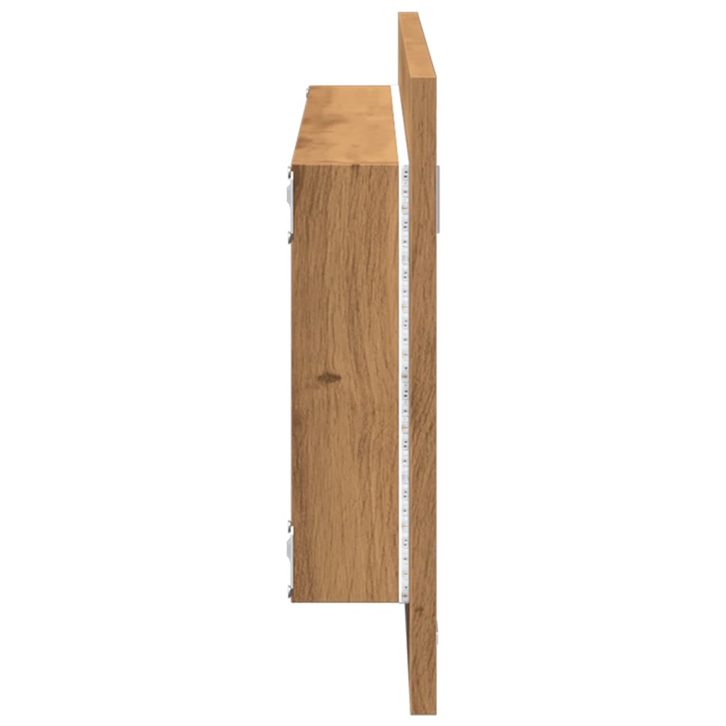 LED bathroom mirror Artisan oak 100x8.5x37 cm wood material