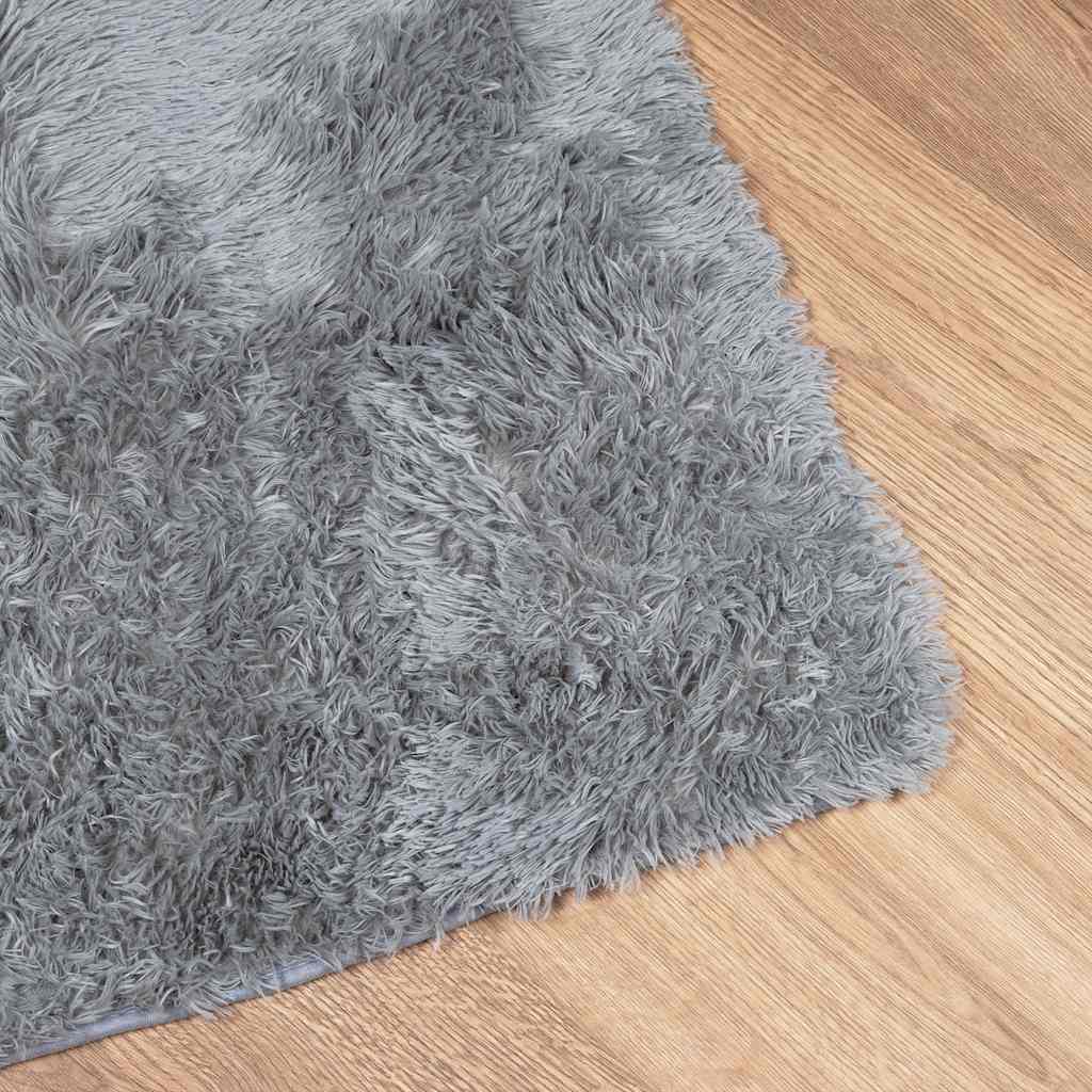 Teppich Shaggy Hochflor NAVARRA Silbergrau 80x150 cm Polyester