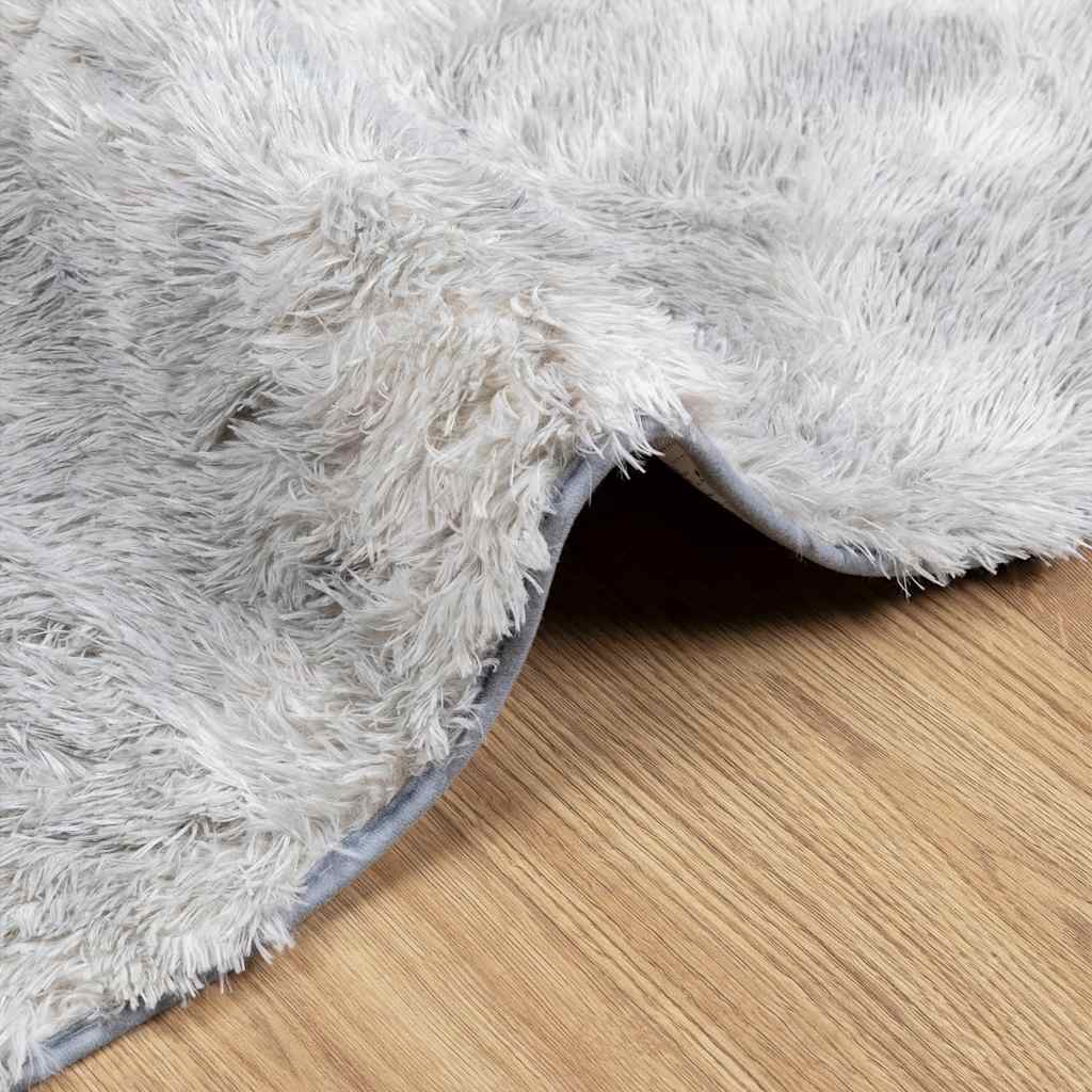 Carpet Shaggy Deep Pile NAVARRA Light Grey 200x200 cm Polyester