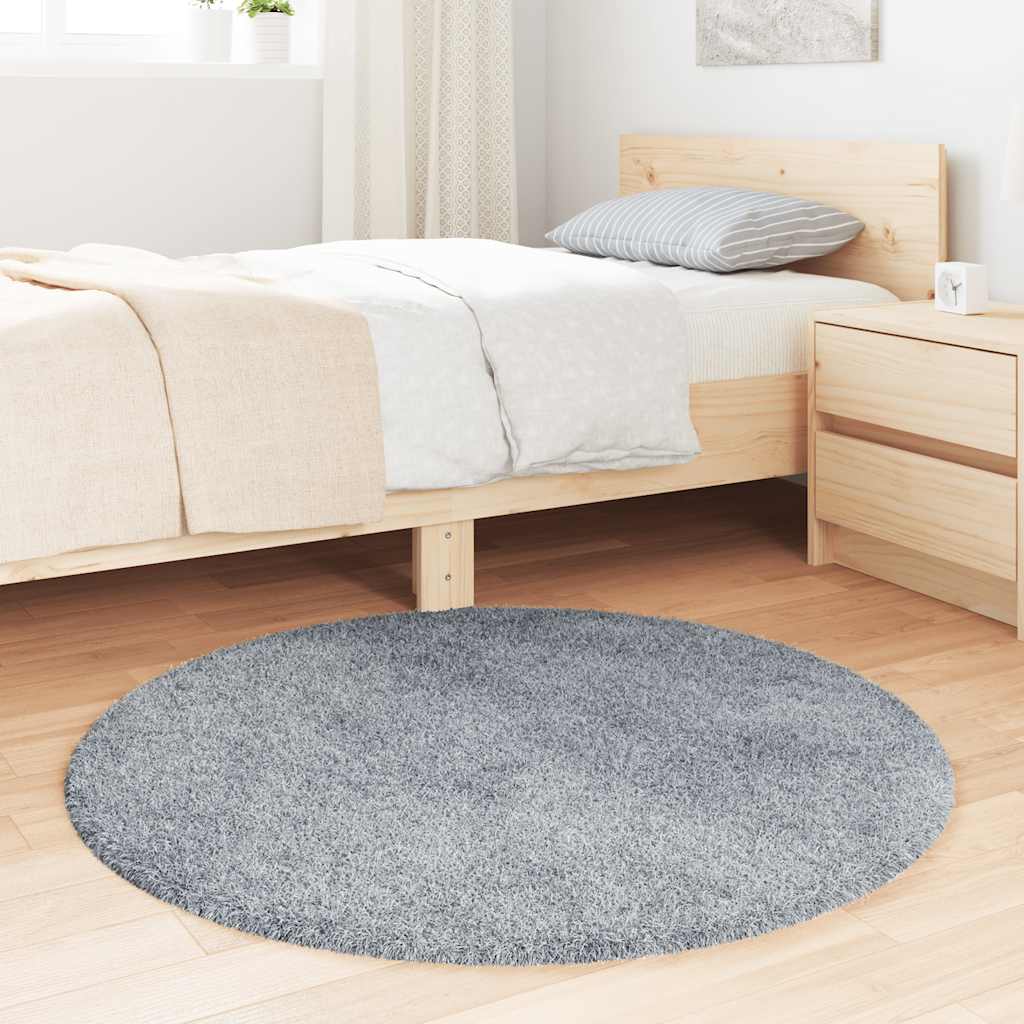 Carpet Shaggy Deep Pile NAVARRA Silver Grey 100x100 cm Polyester