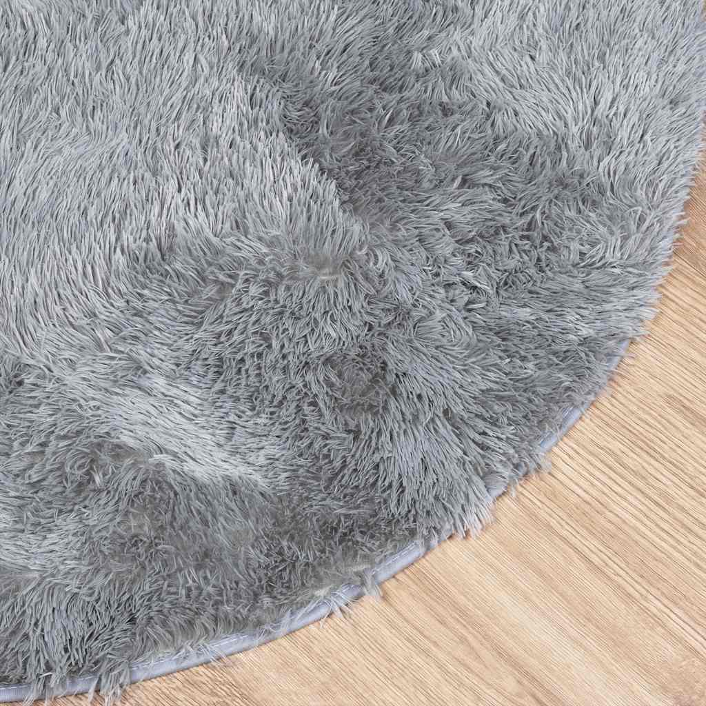 Carpet Shaggy Deep Pile NAVARRA Silver Grey 100x100 cm Polyester