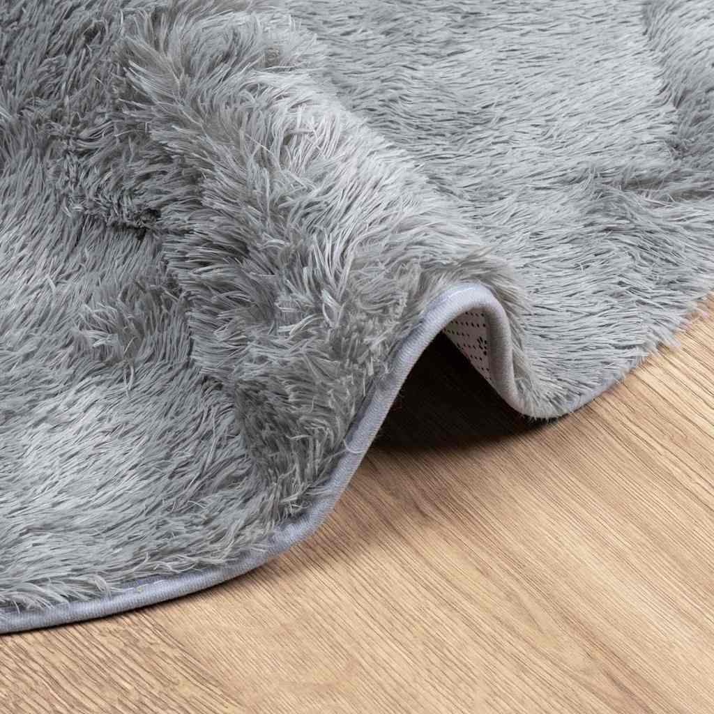 Carpet Shaggy Deep Pile NAVARRA Silver Grey 100x100 cm Polyester