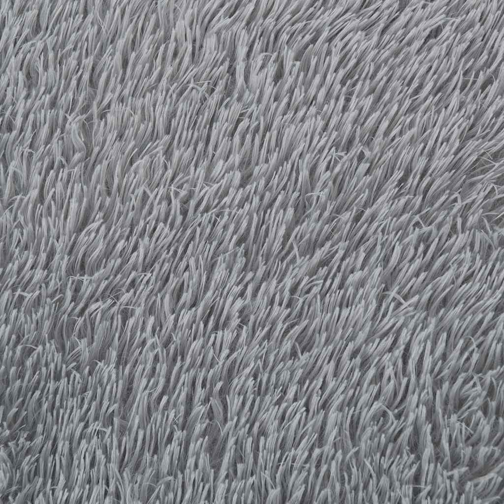 Carpet Shaggy Deep Pile NAVARRA Silver Grey 100x100 cm Polyester