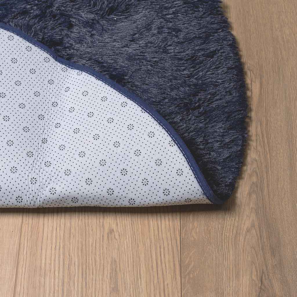 Teppich Shaggy Hochflor NAVARRA Marineblau 240x240 cm Polyester