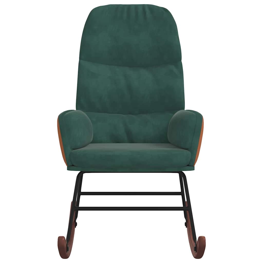 Rocking Chair Dark Green Velvet