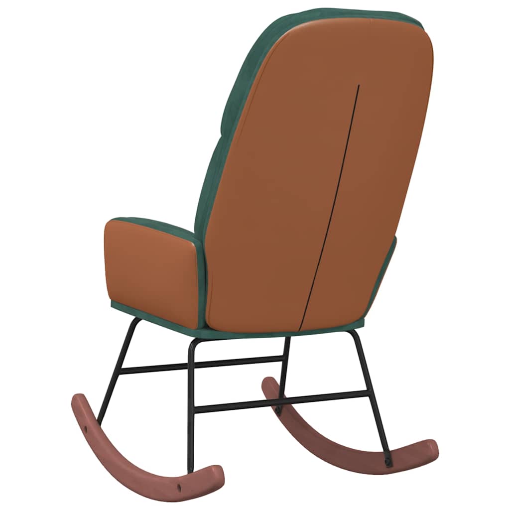 Rocking Chair Dark Green Velvet