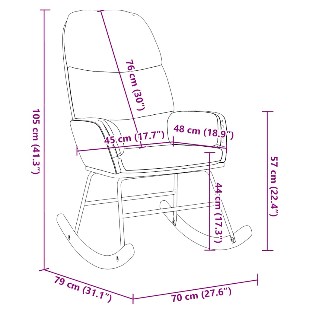 Rocking Chair Dark Green Velvet
