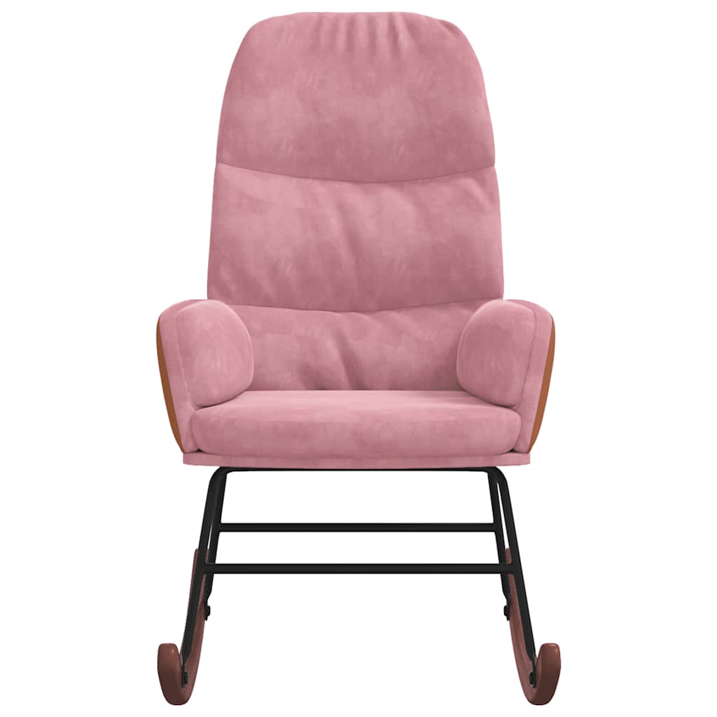 Rocking Chair Pink Velvet