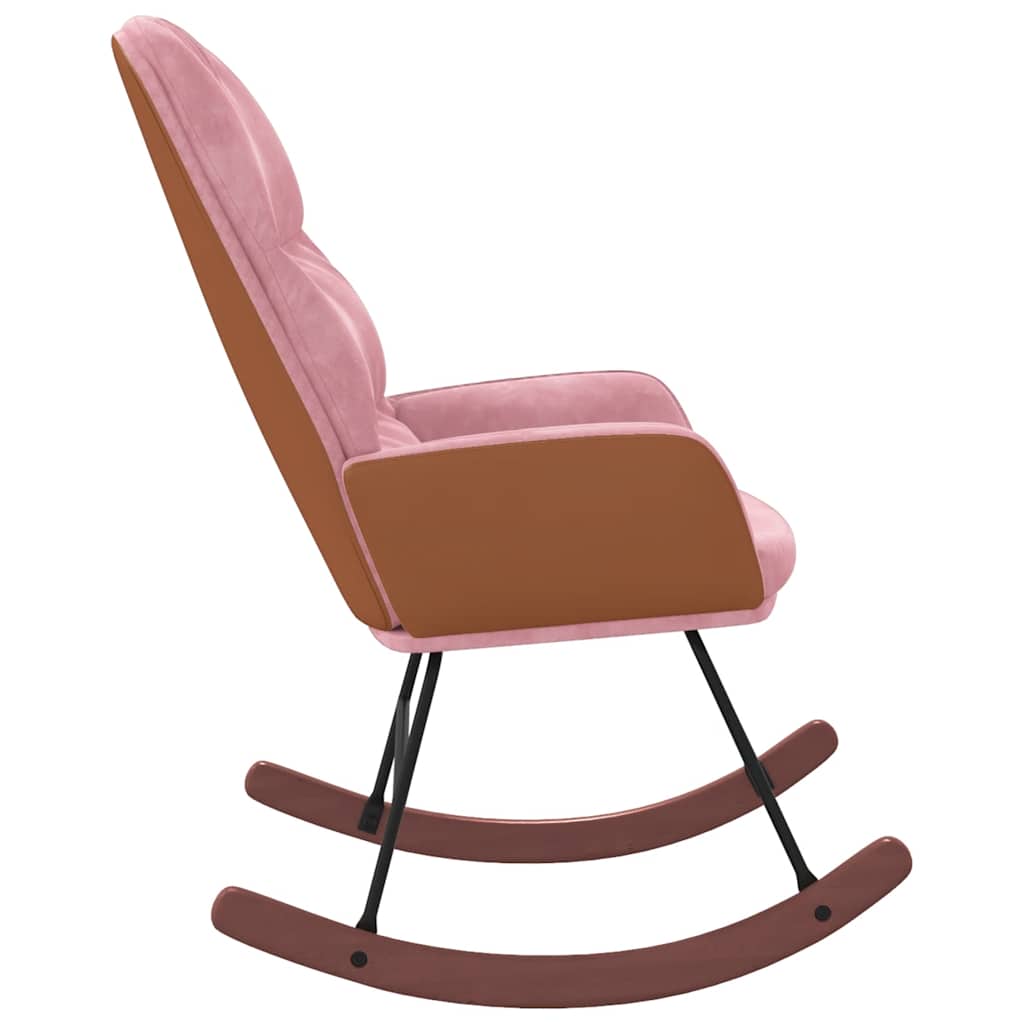 Rocking Chair Pink Velvet