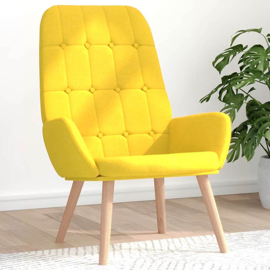 Relaxing chair light yellow fabric