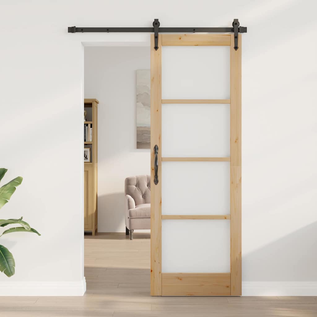 Innend Tür mit Glas Braun 73,5 x 211 cm
