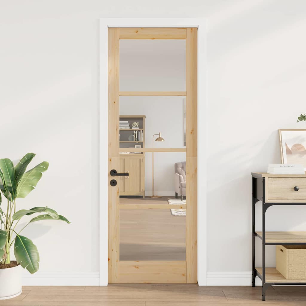 Innend Tür mit Glas Braun 73,5 x 211 cm