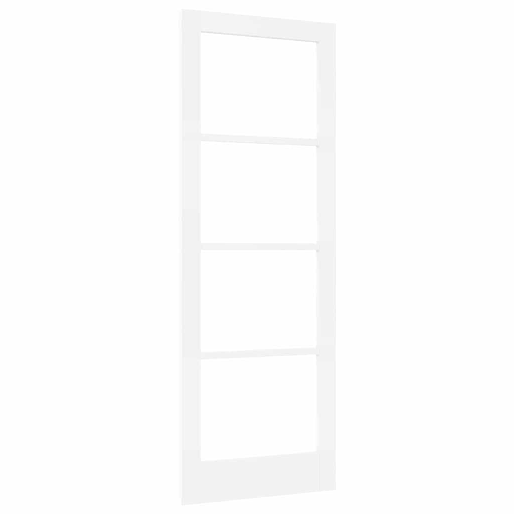 Innend Tür mit Glas Weiß 78 x 211 cm Massivholz Kiefer und Glas