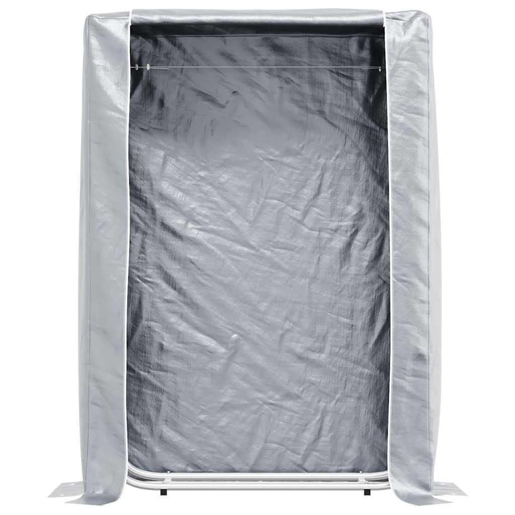 Firewood rack with rain protection 100x25x150 cm Galvanized steel