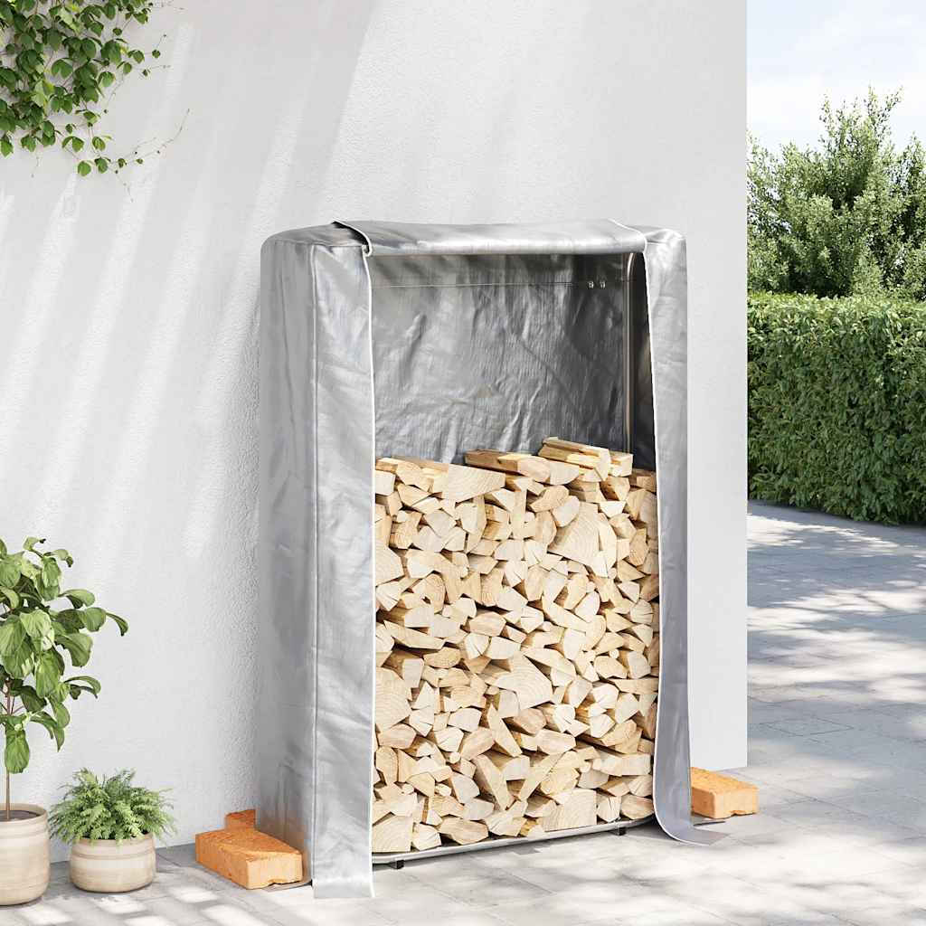 Brennholzregal mit Regenschutz 100x25x150 cm Verzinkter Stahl