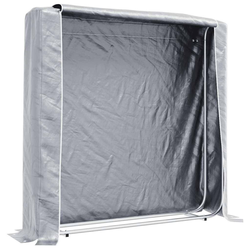 Brennholzregal mit Regenschutz 150x25x150 cm Verzinkter Stahl