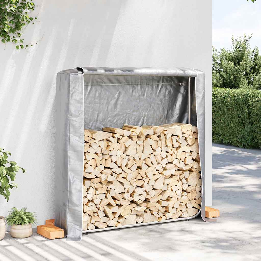 Brennholzregal mit Regenschutz 150x25x150 cm Verzinkter Stahl