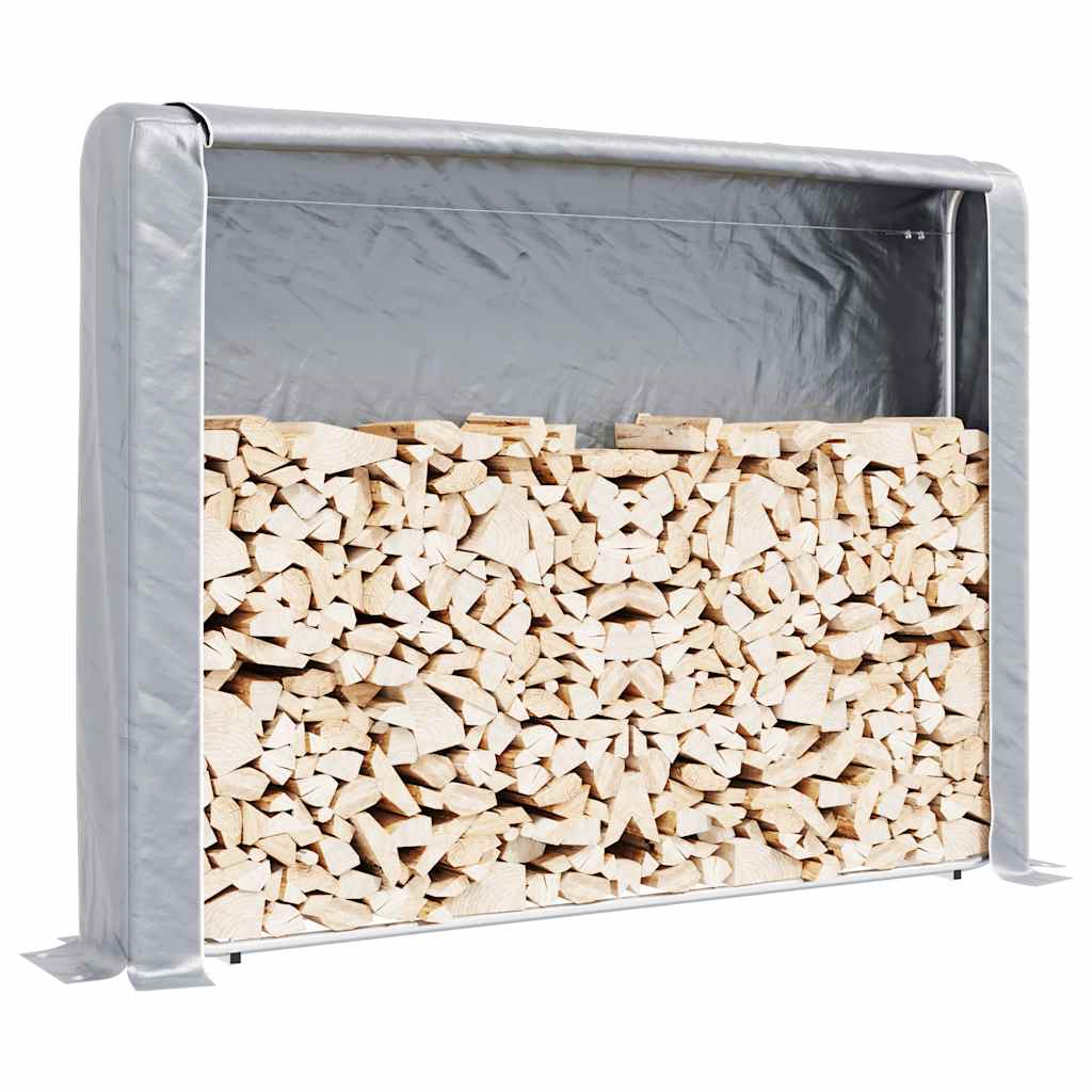 Brennholzregal mit Regenschutz 200x25x150 cm Verzinkter Stahl