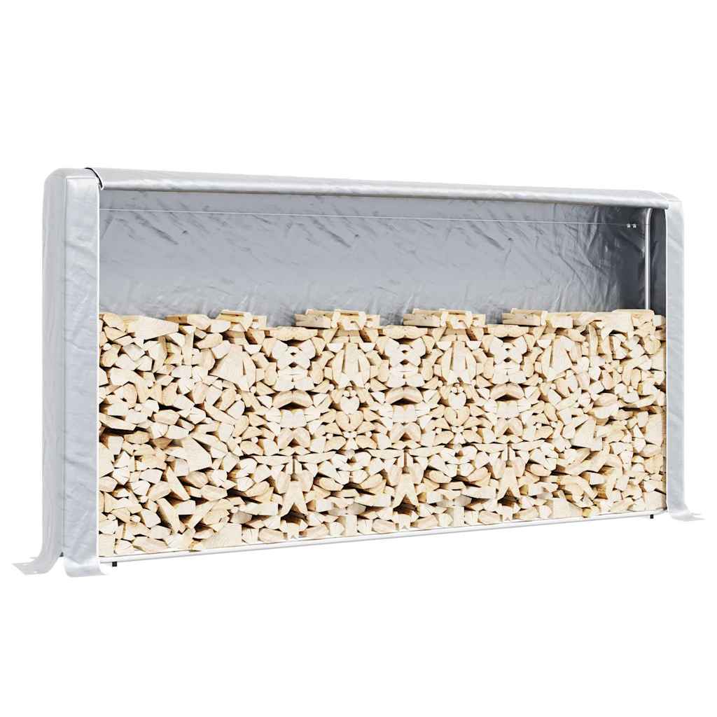 Firewood rack with rain protection 300x25x150 cm Galvanized steel