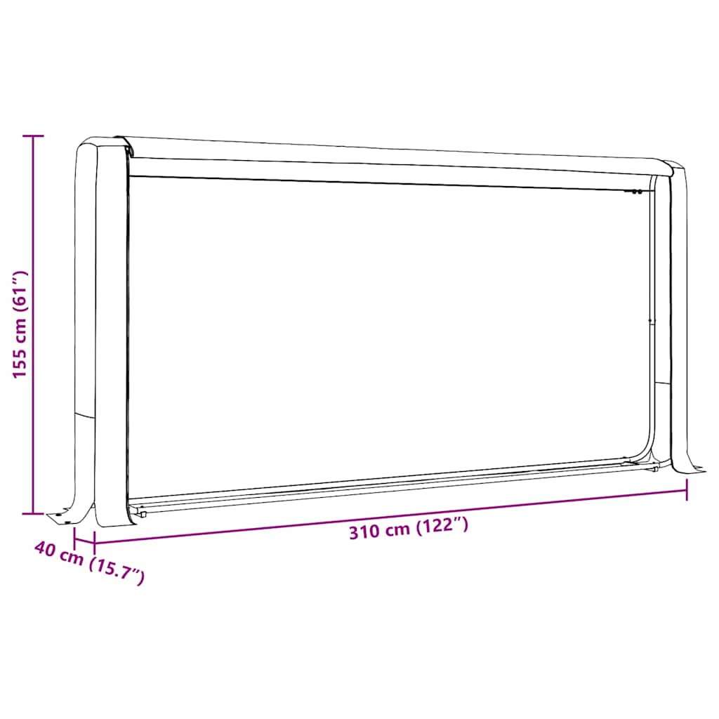 Firewood rack with rain protection 300x25x150 cm Galvanized steel
