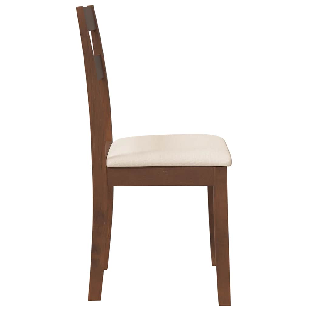 Dining Chairs with Cushions 2 Pcs Brown Solid Wood Rubber Tree