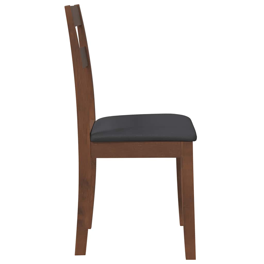 Dining Chairs with Cushions 2 Pcs Brown Solid Wood Rubber Tree