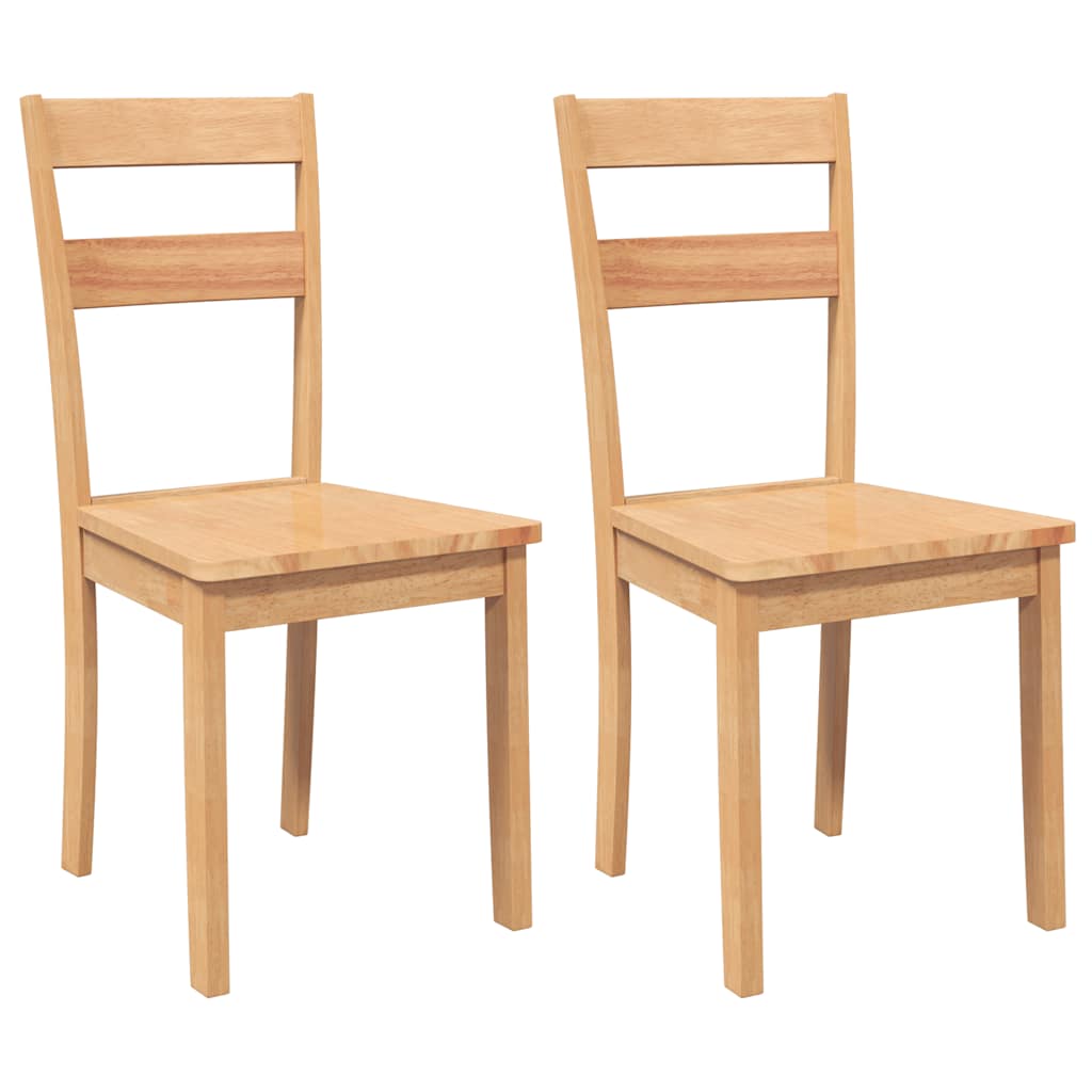 Dining room chairs 2 pcs. Natural solid wood rubber tree