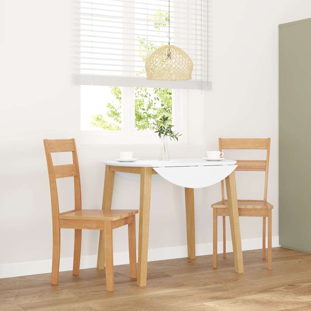 Dining room chairs 2 pcs. Natural solid wood rubber tree