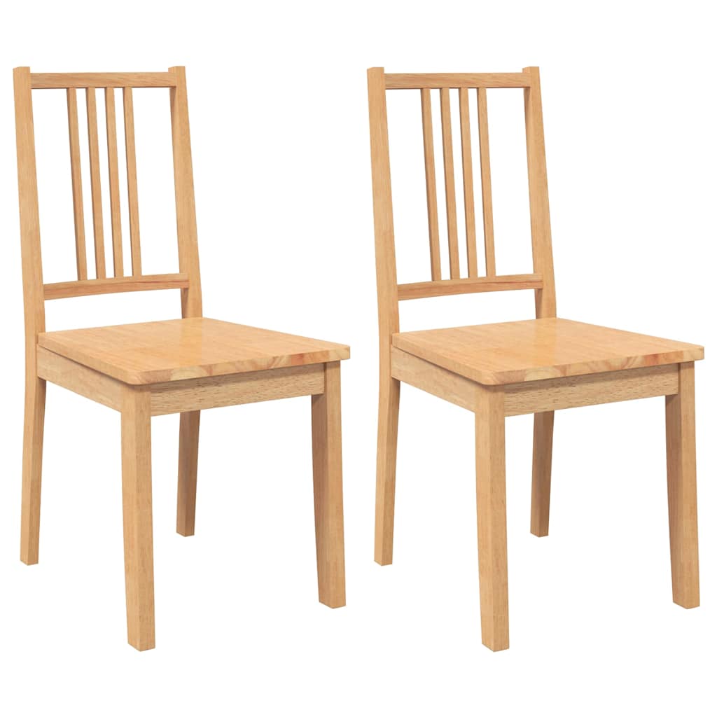 Dining room chairs 2 pcs. Natural solid wood rubber tree