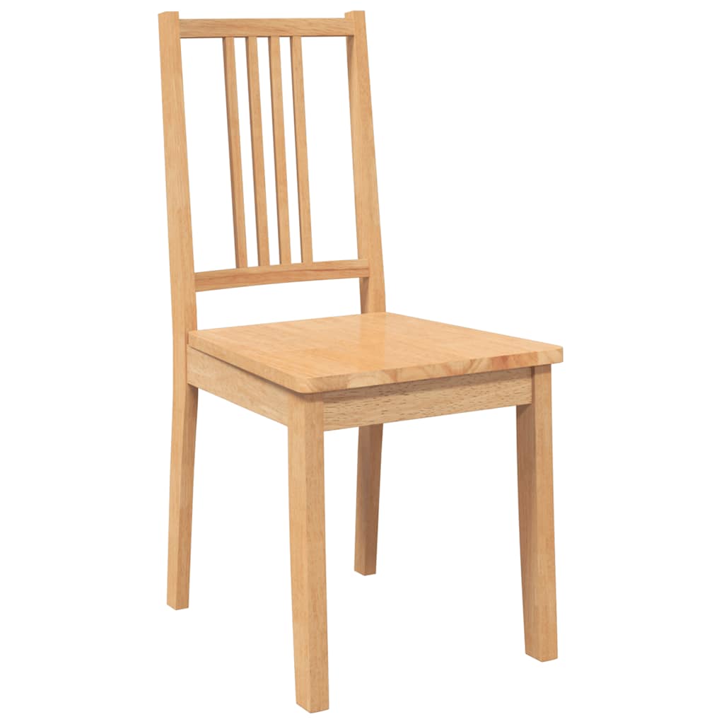 Dining room chairs 2 pcs. Natural solid wood rubber tree
